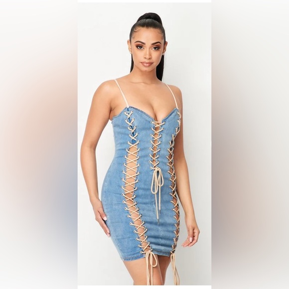 Drawstring Mini Dress - Picture 2 of 5